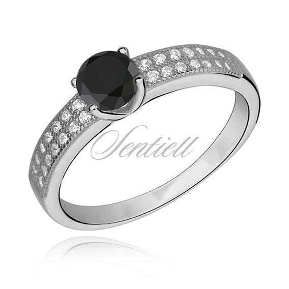 Silver (925) ring with black zirconia