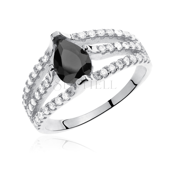 Silver (925) ring with black zirconia