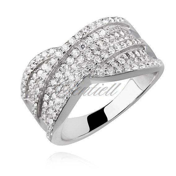 Silver (925) ring with white zirconia