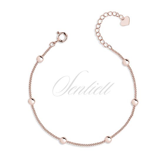 Silver (925) rose gold-plated bracelet with balls