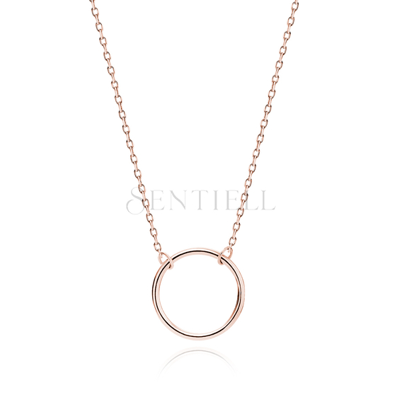 Silver (925) rose gold-plated choker necklace with circle