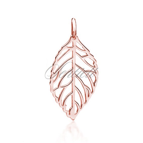 Silver (925) rose gold-plated leaf pendant