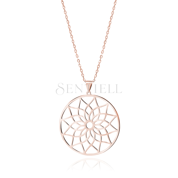 Silver (925) rose gold-plated necklace - mandala