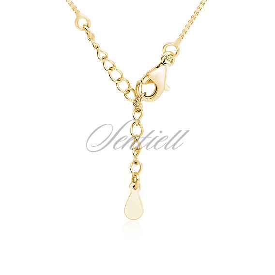 Silver (925) stylish, bridal, gold-plated necklace with zirconia