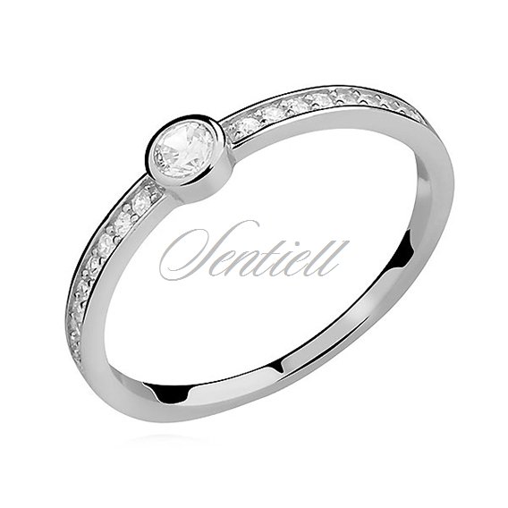 Silver (925) subtle ring with zirconia