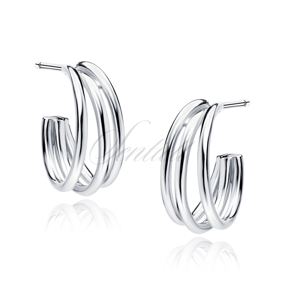 Silver (925) triple hoop earrings