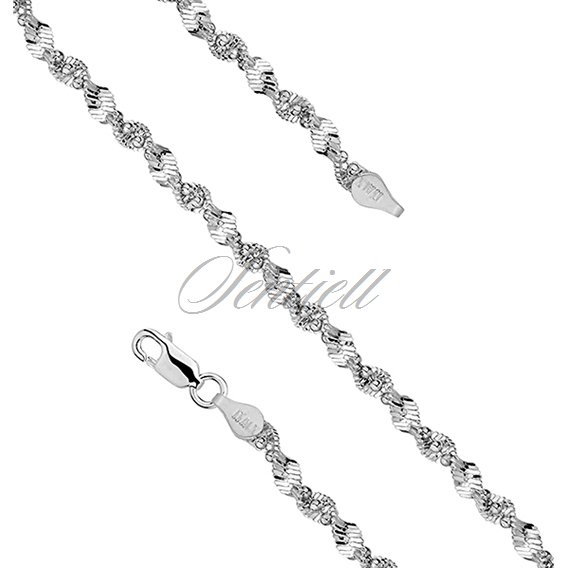 Silver (925) twisted chain necklace with balls Ø 040