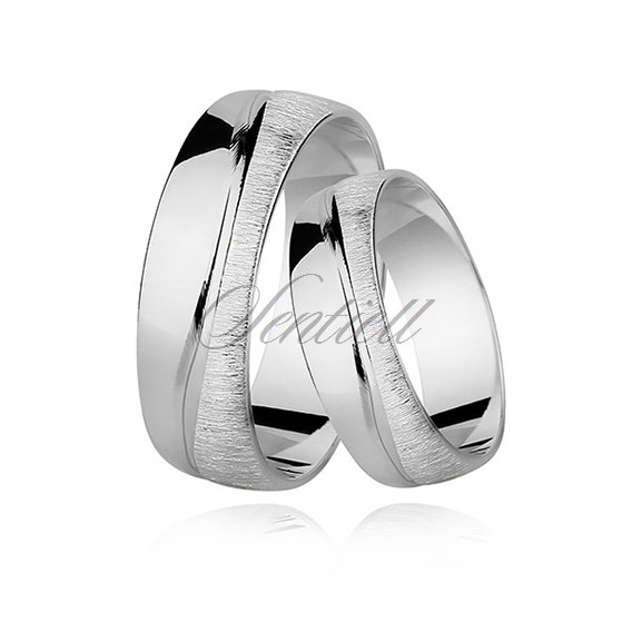 Silver (925) wedding ring, satin wave