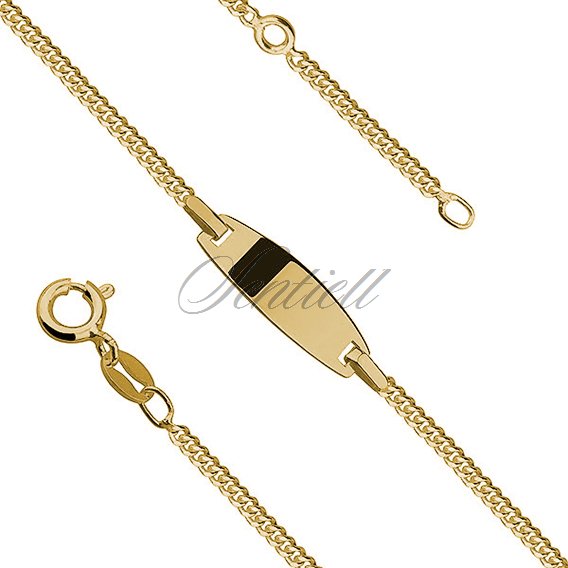 Silver bracelet (925) with ID tag, gold-plated