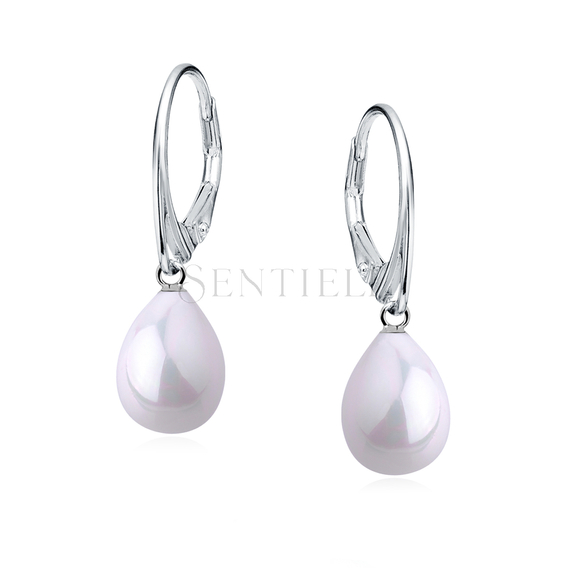 Silver earrings 925 tears - pearl