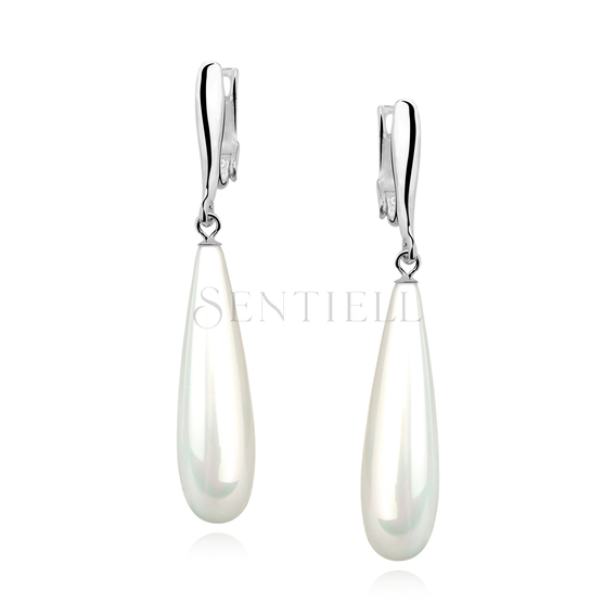 Silver earrings 925 tears - shell pearl