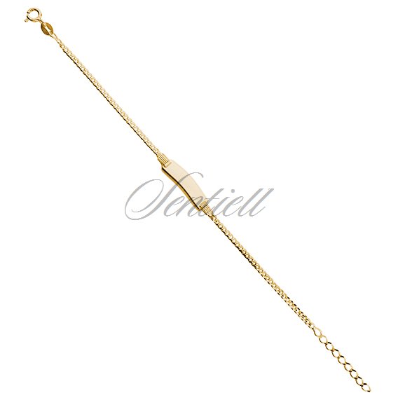 Silver gold-plated bracelet with a tag - adjusted length