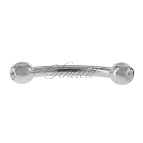 Stainless steel (316L) banana piercing for eyebrow - balls with zirconia