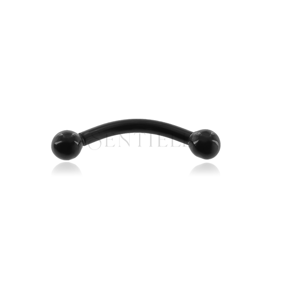 Stainless steel (316L) banana piercing for eyebrow - black balls