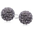 Silver (925) Earrings disco ball 12mm black diamond