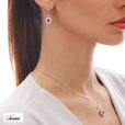 Silver (925) Earrings ruby colored zirconia