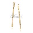 Silver (925) Earrings white zirconia, gold-plated