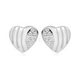 Silver (925) Earrings zirconia hearts microsetting