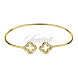 Silver (925) bracelet gold-plated clovers with zirconia