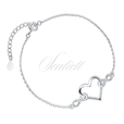 Silver (925) bracelet - heart and infinities with white zirconias