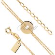 Silver (925) bracelet of celebrities - gold-plated round pendant with double chain