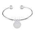 Silver (925) bracelet - round pendant