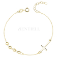 Silver (925) bracelet with cross, gold-plated