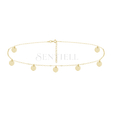 Silver (925) choker necklace with round pendants - gold-plated