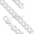 Silver (925) diamond-cut chain - curb extra flat rhodium-plated Ø 250