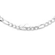 Silver (925) diamond-cut chain - figaro extra flat Ø 0150 rhodium-plated