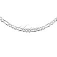 Silver (925) diamond-cut chain - figaro extra flat Ø 120 rhodium-plated