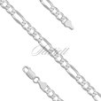 Silver (925) diamond-cut chain - figaro extra flat Ø 150 rhodium-plated