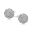 Silver (925) earrings diamond-cut balls 7mm