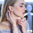 Silver (925) earrings diamond-cut balls 8mm
