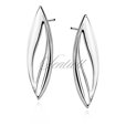 Silver (925) earrings elegant high polished with satin
