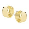 Silver (925) earrings hoop with five rows of zirconia, gold-plated