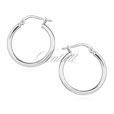 Silver (925) earrings hoops - highly polished