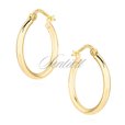 Silver (925) earrings hoops - highly polished, gold-plated