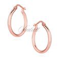 Silver (925) earrings hoops - rose gold-plated, highly polished