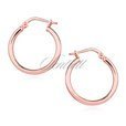 Silver (925) earrings hoops - rose gold-plated, highly polished