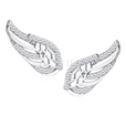 Silver (925) earrings - wings with zirconia