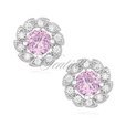 Silver (925) earrings with light pink zirconia