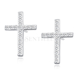 Silver (925) earrings with zirconia - crosses