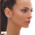 Silver (925) elegant round earrings with sapphire zirconia