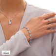 Silver (925) fashionable bracelet aquamarine zirconia