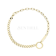 Silver (925) gold-plate bracelet - circle and plate on two types of chain