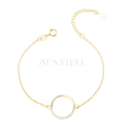 Silver (925) gold - plated bracelet - circle with zirconia