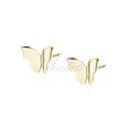 Silver (925) gold-plated earrings - butterfly