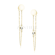 Silver (925) gold-plated earrings circle with white zirconia on chain