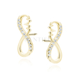 Silver (925) gold-plated earrings infinity with pulse and white zirconias